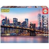 Educa 1000 Parca Brooklyn Koprusu Neon Karanlikta Parlayan Puzzle