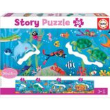 Educa 26 Parça Sualtı Dünyası Hikaye Puzzle - Sayılar Puzzle - 3-5 Yaş