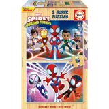 Educa 2X16 Parça Spiday Ve Muhteşem Arkadaşları Ahşap Çocuk Puzzle - Erkek Çocuk - 3-4 Yaş