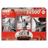 Educa 3x500 Parça Egzotik Çiçekler Dekoratif Puzzle