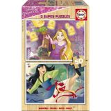 Educa Disney Prensesleri 2x50 Parça Ahşap Puzzle