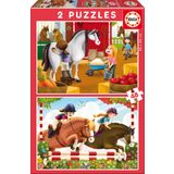 Educa Horse Grooming 2x48 Parça Çocuk Puzzle