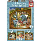Educa Puzzle Educa 12+16+20+25 Parça Orman Masalları Kademeli 3-5 Yaş Çocuk Puzzle/Yapboz