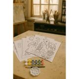 Edu&Hobby 20x25 Cm 6 Adet Mukavva Tuval Hobi Boyama Seti-Mini Çocuk Tuval Sanat Seti