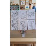 Edu&Hobby 6 Adet Mukavva Tuval Hobi Boyama Seti-Mini Çocuk Tuval Sanat Seti-Hediye Aktivite