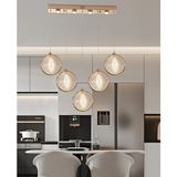 Edward 5'li 67 Watt Sıralı Gold Ledli Modern Salon Avize - yok