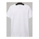 EDWOL Beyaz Düz Bisiklet Yaka Erkek Unısex Tişört T-shirt EDWT009