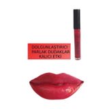 EDWOL Make Up Likit Işıldayan Dolgunlaştırıcı Parlak Lips Glos Kırmızı Ruj