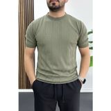Edwox Açık Yeşil EDW454 Erkek Bisiklet Yaka Desenli Tişört