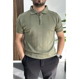 Edwox Açık Yeşil EDW457 Erkek Desenli Polo Yaka Tişört