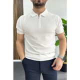 Edwox Beyaz EDW455 Erkek Polo Yaka Düz Tişört