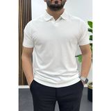 Edwox Erkek Açık Yaka Düz Tişört Beyaz EDW461 - 2XL
