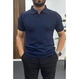 Edwox Erkek Açık Yaka Düz Tişört Lacivert EDW461 - S