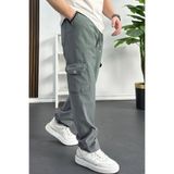 Edwox Erkek Baggy Kalıp Kargo Cepli Pantolon Açık Yeşil Edw131