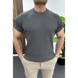Edwox Erkek Bisiklet Yaka Likralı Tişört Antrasit EDW484 - 2XL