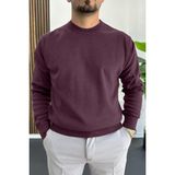 Edwox Erkek Bisiklet Yaka Normal Kalıp Kazak EDW410 - Mor - 2XL