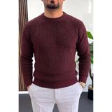 Edwox Erkek Bisiklet Yaka Örgü Kazak Bordo Edw511