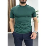 Edwox Erkek Düz Desen Bisiklet Yaka Tişört Yeşil EDW459 - XL