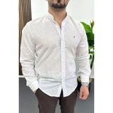 Edwox Erkek Hakim Yaka Pamuklu Gömlek Beyaz EDW474 - S
