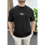 Edwox Erkek Kabartma Baskılı Slogan Tişört Siyah EDW490 - 2XL