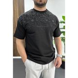 Edwox Erkek Kabartma Baskılı Tişört Siyah EDW489
