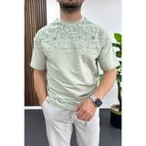 Edwox Erkek Kabartma Baskılı Tişört Yeşil EDW489 - 2XL