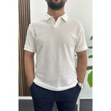Edwox Erkek Nefes Alan Kumaş Polo Yaka Tişört Beyaz EDW505