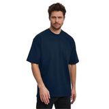 Edwox Erkek Oversize%100 Pamuk Nefes Alan Basic T-shirt Lacivert Edw038