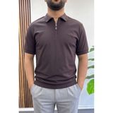 Edwox Erkek Pamuklu Soft Polo Yaka Tişört Kahverengi EDW500 - 2XL