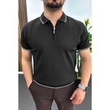 Edwox Erkek Polo Yaka Çizgili Tişört Siyah EDW472 - M