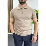 Edwox Erkek Polo Yaka Düz Tişört Vizon EDW455 - 2XL