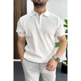 Edwox Erkek Polo Yaka Likralı Tişört Beyaz EDW491 - S