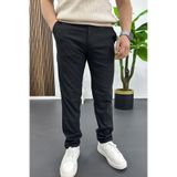 Edwox Erkek Slim Fit Beli Düğmeli Pantolon Siyah Edw473