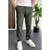 Edwox Erkek Slim Fit Beli Düğmeli Pantolon Yeşil Edw473