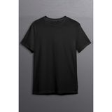 Edwox Erkek Slim Fit Dar Kalıp Düz Ince Bisiklet Yaka Tişört Bsct1 - Siyah