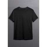 Edwox Erkek Slim Fit Düz Bisiklet Yaka Siyah Tişört EDW028