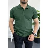 Edwox Erkek Slim Fit Düz Renk Pamuklu Soft Polo Tişört Yeşil Edw365