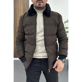 Edwox Erkek Slim Fit Soft Deri Mont Kahverengi EDW440 - XS