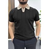 Edwox Siyah EDW463 erkek Yaka Detaylı Tişört
