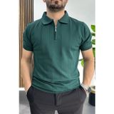Edwox Yeşil EDW457 Erkek Desenli Polo Yaka Tişört