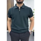 Edwox Yeşil EDW462 Erkek Nokta Desenli Polo Yaka Tişört