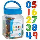 EdxEducation - 56504 Şeffaf Sayılar Set - Mini Kavanoz 40 - Renkli, Plastik Sayılar - Işık Kutusu Aksesuar - Duyusal Oyun - Çocuklar İçin Matematik Manipulative