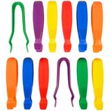 edxeducation Jumbo Cımbız - 12'li Set - 18 m+ Yaş için - 6 Renk - Plastik Yeni Yürümeye Başlayan ve Okul Öncesi Cımbızları - Özel İhtiyaçları Olan Çocuklar İçin Güç ve Koordinasyon Geliştirin