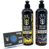 E&e Custom Car Çizik ve Hologram Pasta Wax 400 Ml, Boya Koruyucu Teflon Wax 400 Ml, Clay Bar Kil 100 gr