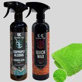 E&E Custom Car Custom Car 700 ml Alkol ve Quick Wax Seti Mikrofiber Bez ile Araç Bakımında Profesyonel Sonuç