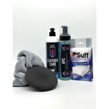 E&e Custom Car Deri Temizleme ve Bakım Seti (Apc 250 ml ve Leather Care 300 Ml, Suff Sihirli Sünger, Mikrofiber Bez)