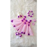 E&E Design Kız Bebek Lazer Çiçekli Özel Gün Elbisesi Abiye MOR PEMBE 3 Ay