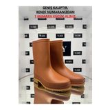 e&e Ulaş Çizme Turuncu Kısa Krep 27 Cm %100 Su Geçirmez Burun Korumasız Hafif Rahat Sağlam Krep Çizme