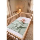 e&f Store Püsküllü 4 Katlı Müslin Bebek Battaniyesi - Mint Yeşili