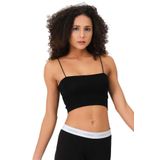 EF STYLE ip askılı penye crop atlet SİYAH XS